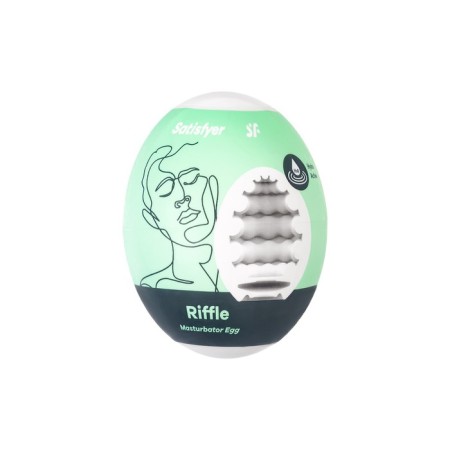 Unrealistic masturbator Satiffyer Egg Single (Riffle), TPE, Green Color-1