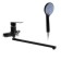 Bath mixer Zein Z2493, pour 35 cm, 35 mm cartridge, with shower, black/chrome