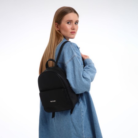 Women's backpack city, Textura, black color-7