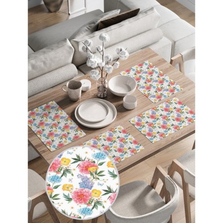 A set of napkins for setting the table "Flower panel", rectangular, rounded edges, size 30x46 cm, 4 pcs-1