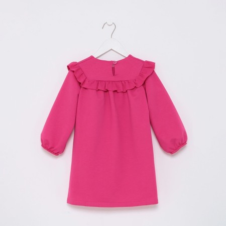 Платье для девочки с рюшей KAFTAN "Basic line", размер 30 (98-104), цвет фуксия-9