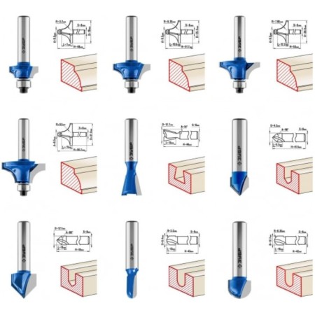 Set of milling bison 28796-H30, profile, wood, 30 pcs.-3