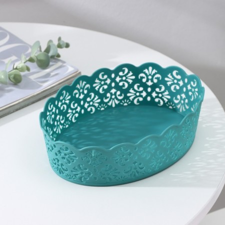 Basket for storage of a “lace pattern”, plastic, 21.5 × 15.5 × 6 cm, color mix-3