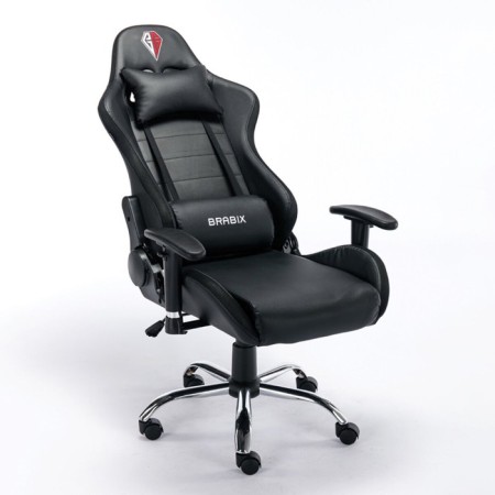 Playing armchair Brabix Lumen GM-50 RGB, backlight, two pillows, eco-leather, black-4