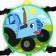 Tractor Water Pistol, Raw Balloon, Blue Tractor