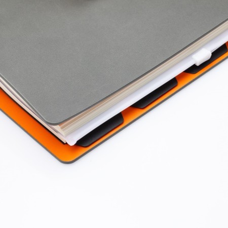 Deliciper of Leduced A5, 120 sheets on Firenze rings, artificial leather cover, block 70g/m2, gray block-3
