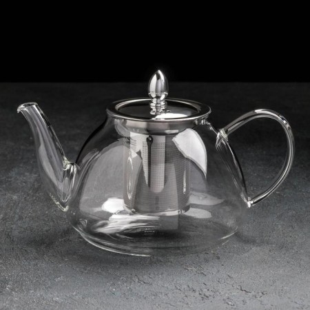 Glass teapot with metal sieve "Jacques", 1.3 liters