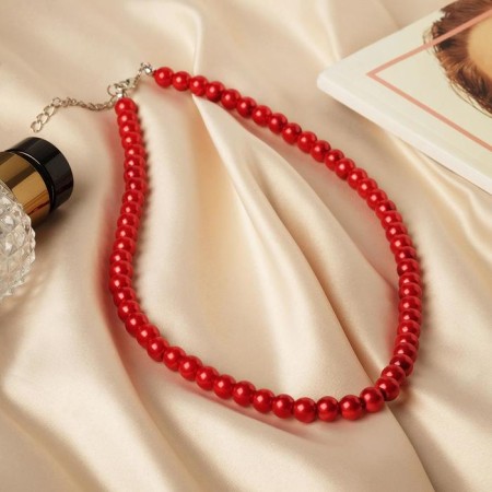 Beads thread, ball No. 8, red color, l = 43 cm