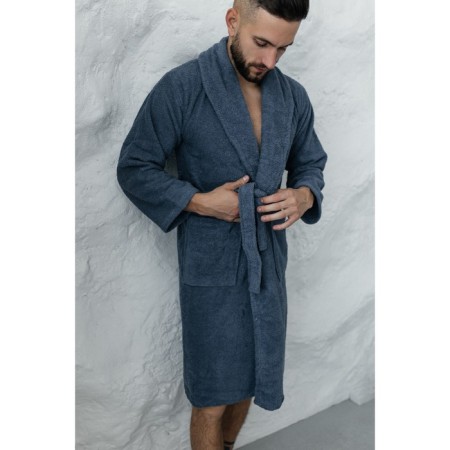 Terry dressing gown, size 48, blue color-5