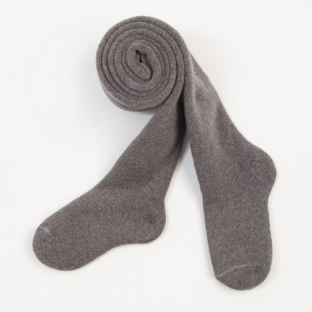 Pantyhose children's terry, color gray melange, height 140-146 cm