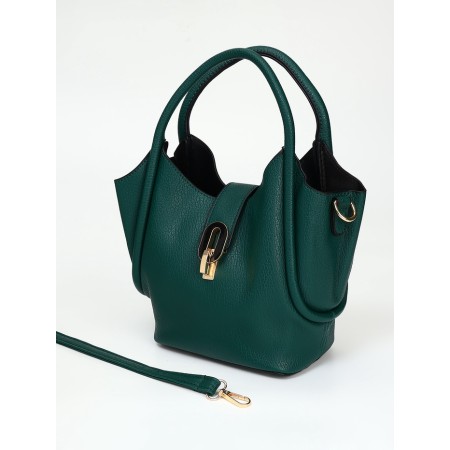 Bag Female Tout with zipper, dark green color-5