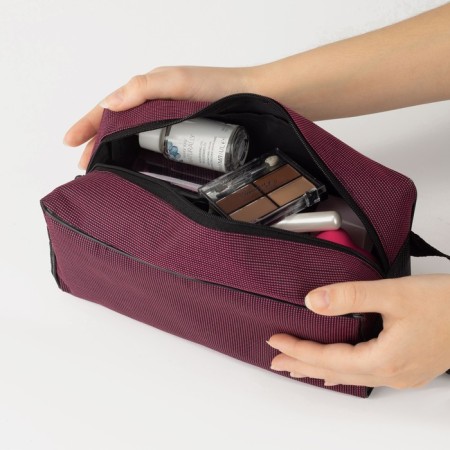 Cosmetic bag with lightning, burgundy color-2