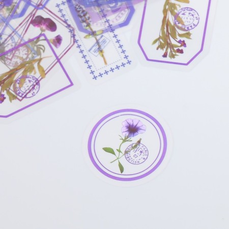 Stickers for creativity "Tags - purple flowers" set of 30 pcs 0.2x8x11 cm-1