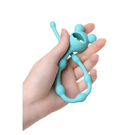 Anal chain Todo by toyfa froggy, silicone, mint color, 27.4 cm, d = 1.4 cm-2