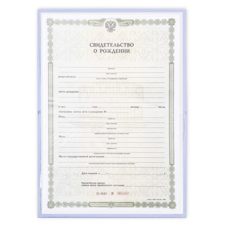 Folder for the birth certificate "Our Miracle", Bunny, A5-6