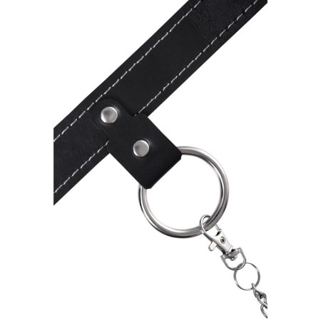 Collar single -layer narrow pecado bdsm, genuine leather, black color-6