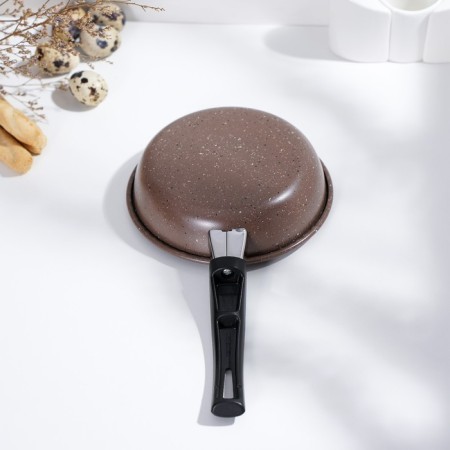 Flot Dilan Rock, D = 15 cm, plastic handle, anti -stick coating, brown color-7