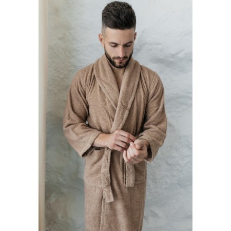 Tainted male bathrobe, size 46, cappuccino color-2