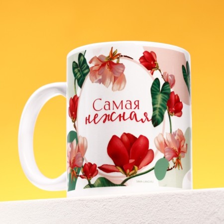 Gift set "since March 8": tea assortment (5 tastes x 4 pcs.), Mug 300 ml.-1