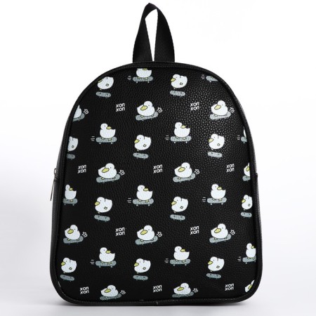 Baby backpack for artificial leather girl "Ducks on the skate" 27x23x10 cm-2