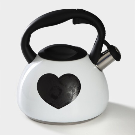 A kettle with a stainless steel whistle “Heart”, 3 l, with an indicator of heating-4