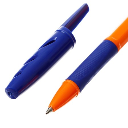 Ballpoint handle Berlingo "Tribase Grip Orange", 0.7 mm, flu, blue-3