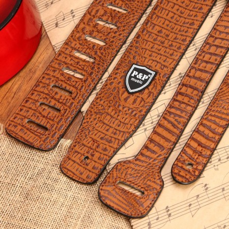 Guitar Life belt, leather, length 150 cm, crocodile-1