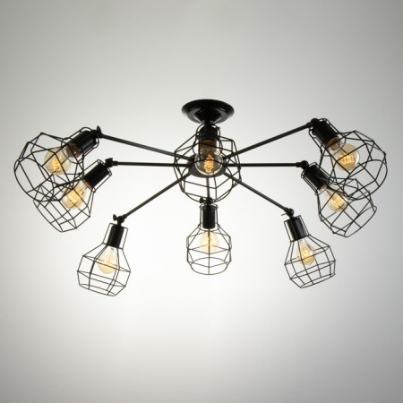 Ortiko chandelier 8he27 40w Black 80x80x25cm Bayerlux-1