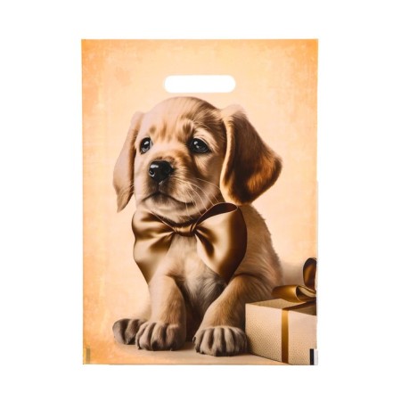 Package "Gift with a dog", polyethylene. with cut. pen, 30 x 40 cm, 50 μm set 10 pieces