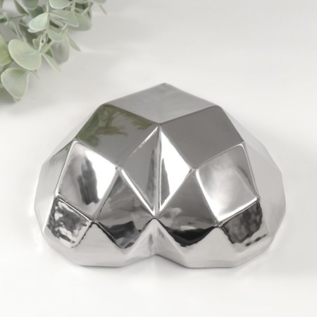 Souvenir Ceramics "Heart 3d Branch" silver 15x15x5 cm-3