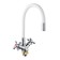 Kitchen mixer BOOU BA5318-1F-E351A-B702, flexible surge, brass, white/chrome