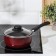 Bucket "Expert", 1.3 l, d = 16 cm, glass cover, plastic handle, anti -stick coating, burgundy color
