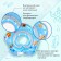 Circle of children's neck, for bathing, "fish", with rattles, two -chamber, blue color