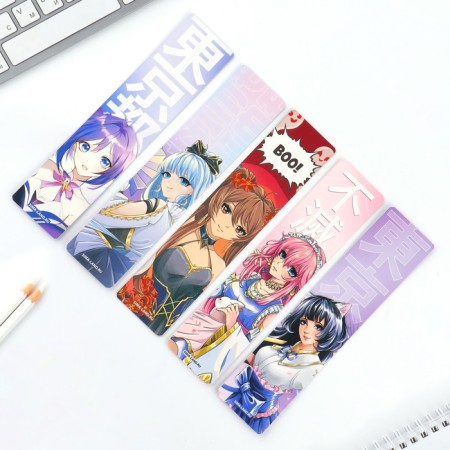 A set of cardboard bookmarks with hints, 5 pcs "Anime"-2
