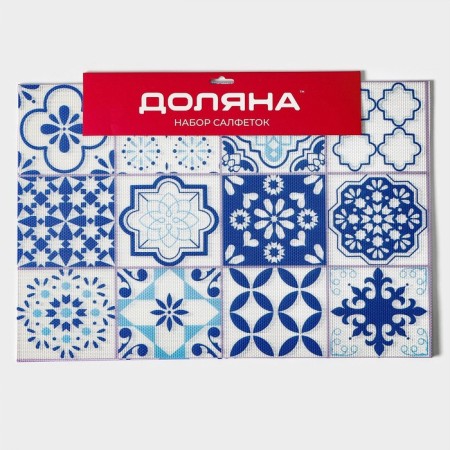 A set of serving napkins on the table “Mosaic”, 4 pcs, 45 × 30 cm, blue color-5