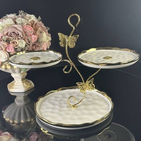 Three -tier everer Lenardi Multicolor, Porcelain