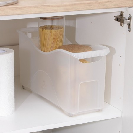 Container for storage household on wheels, 10 l, 46 × 16 × 23.5 cm, transparent-11