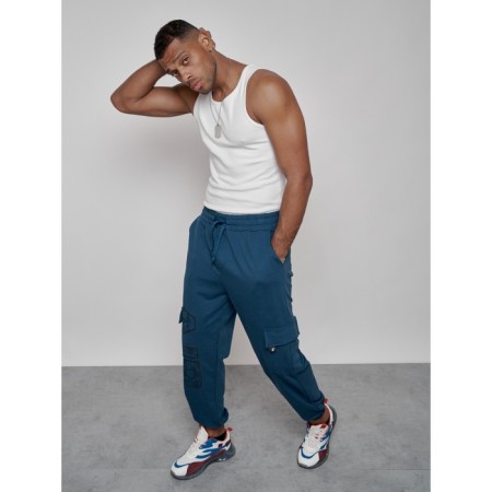 Joggers male, size 50, blue color-2