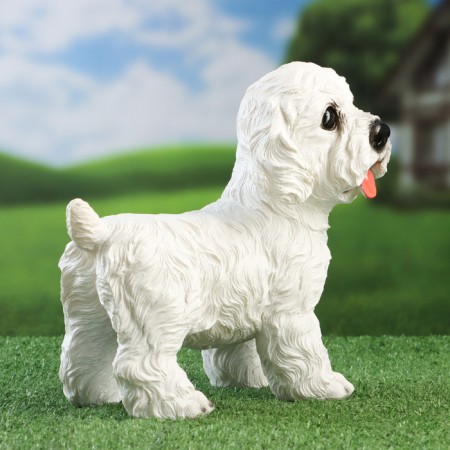 Garden figure "Terrier" White, 22x13x22cm-3