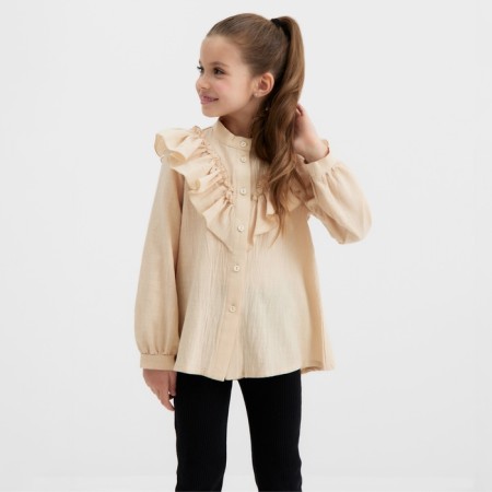 Blouse for girls minku color light-beige, height 152 cm-4