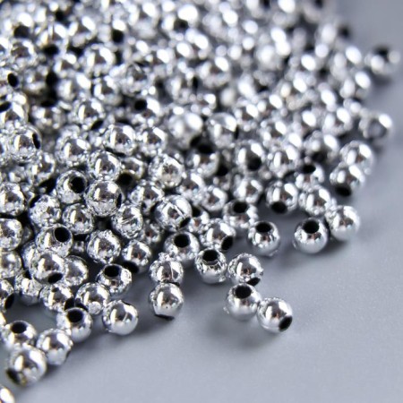 Beads for creativity plastic "silver" set 20 grams 0.3x0.3 cm-1