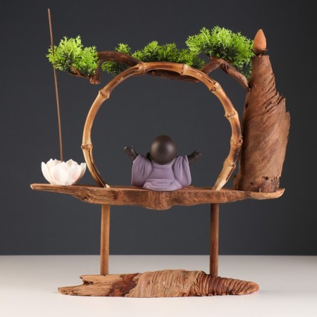 Souvenir tree, porcelain "Little hot" with a stand for incense 35x35x9.5 cm-4