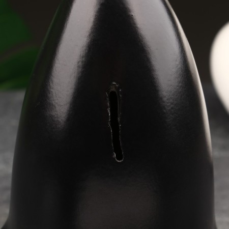 Piggy bank "Rocket" Black with a white marker, 21 cm-3
