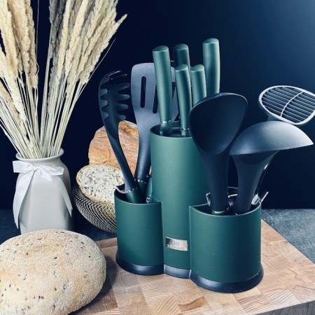 Set of knives and kitchen accessories Lenardi, on a stand, 12 items
