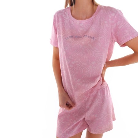 Female set (T-shirt/shorts), powder pink color, size 42-5