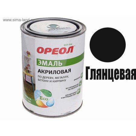 Enamel halo acrylic black glossy 0.9 kg-1