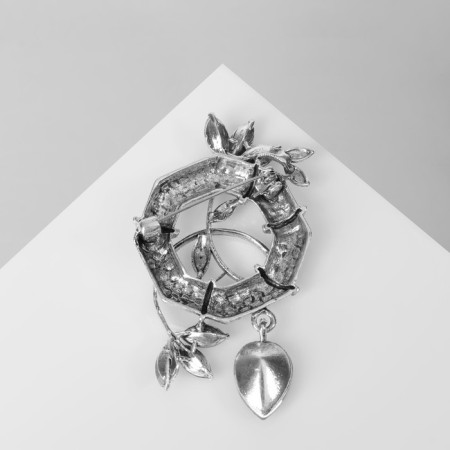 Brooch "Izd", gray color in black silver-2