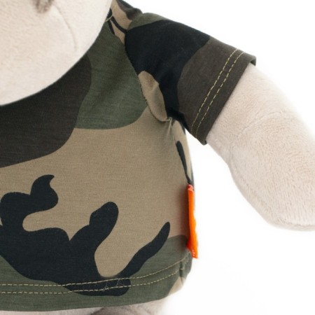 Soft toy "Hippo: in an army T -shirt", 20 cm-2