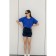 Women's shorts ise, size 48 cm, dark blue color, white