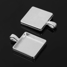 Frame with a setting A3231, site 20 × 20 mm, silver color